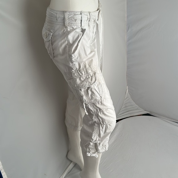 Abercrombie and Fitch Renee vintage Y2K white cropped cargo capri pants - Picture 2 of 13